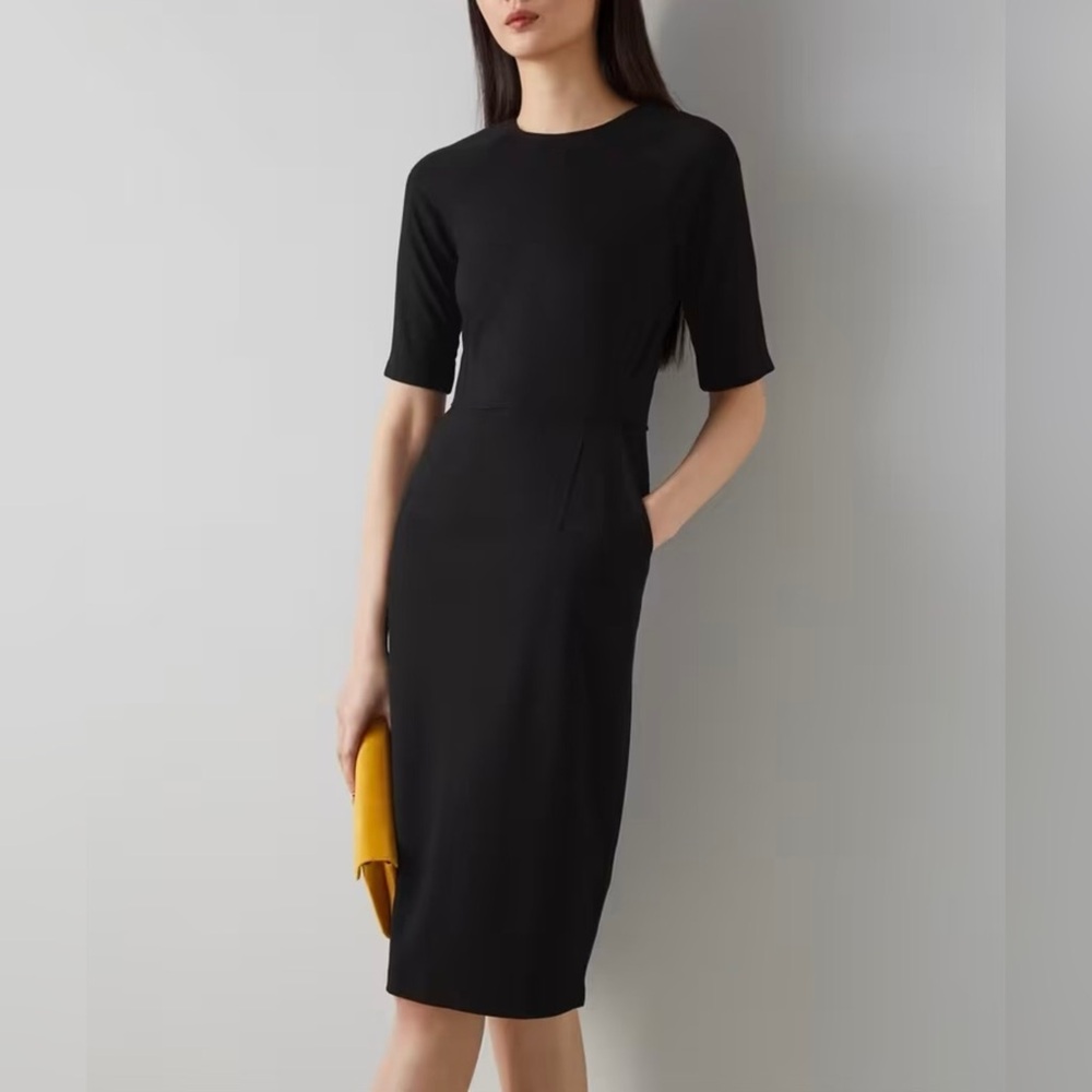 L.K. Bennett Liya Jersey Dress Black Sz 8